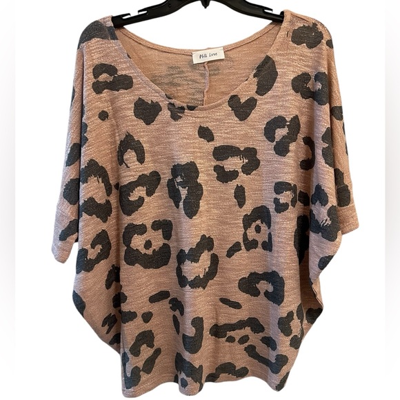 Phil Love Tops - Pink Love Women's Animal Print Blouse - Brown and Black